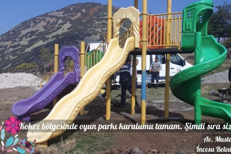 Kökez bölgesinde talep üzerine oyun parkı kurulumunu gerçekleştirdik. Sevgili çocuklar önce ders, sonra oyun.