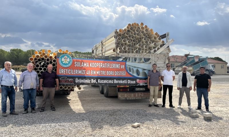 Akhisar’da Sulama Kooperatiflerine Boru Desteği