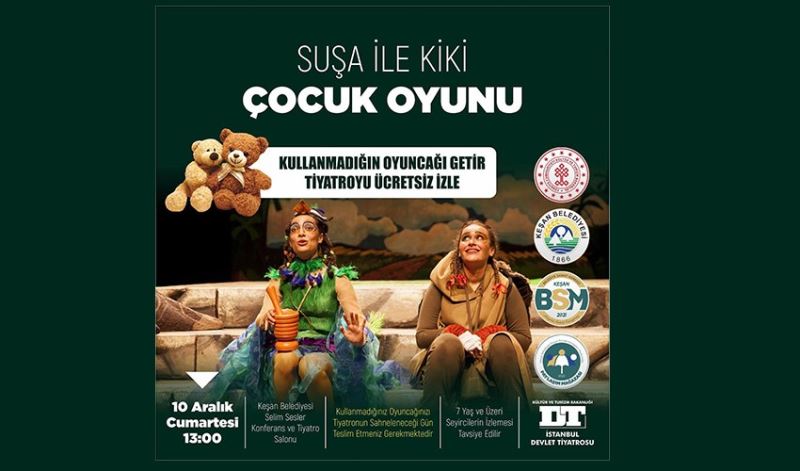 Keşan Belediyesi’nden “Kullanmadığın oyuncağı getir, tiyatroyu ücretsiz izle” etkinliği