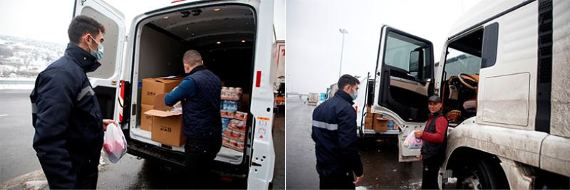 Büyükşehir’den TIR şoförlerine kumanya