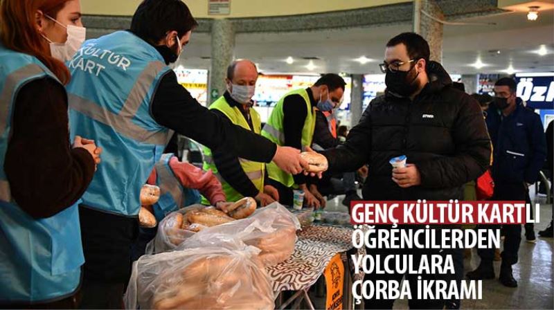 Genç Kültür Kart’lı Öğrencilerden Yolculara Çorba İkramı