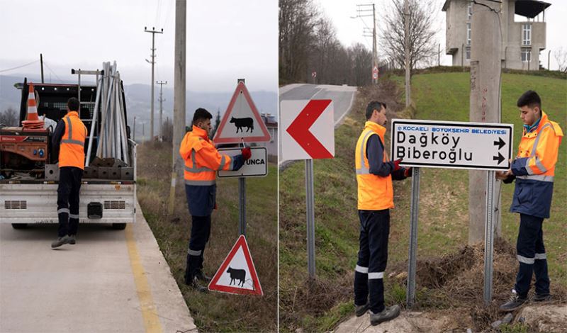 Kırsal mahallelerin işaret ve yönlendirme levhaları yenileniyor