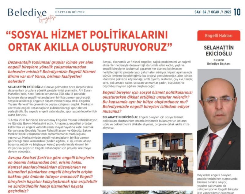 BAŞKANIMIZ EKİCİOĞLU, ENGELLİ BİREYLERİN HAKLARIYLA İLGİLİ KONUŞTU