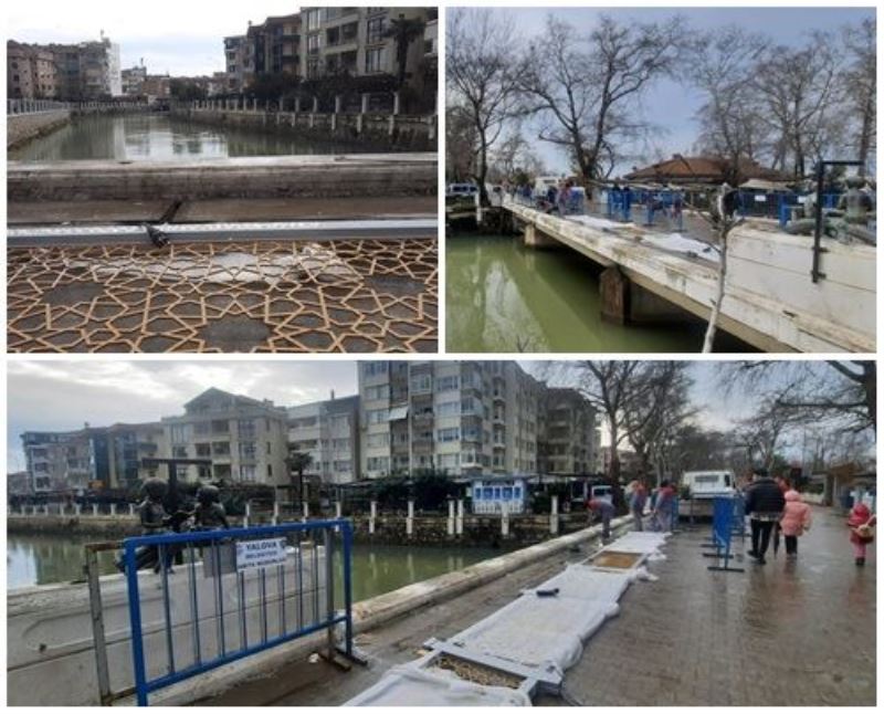 GAZİPAŞA CADDESİ ÜZERİNDE KÖPRÜNÜN KORKULUKLARI YENİLENİYOR