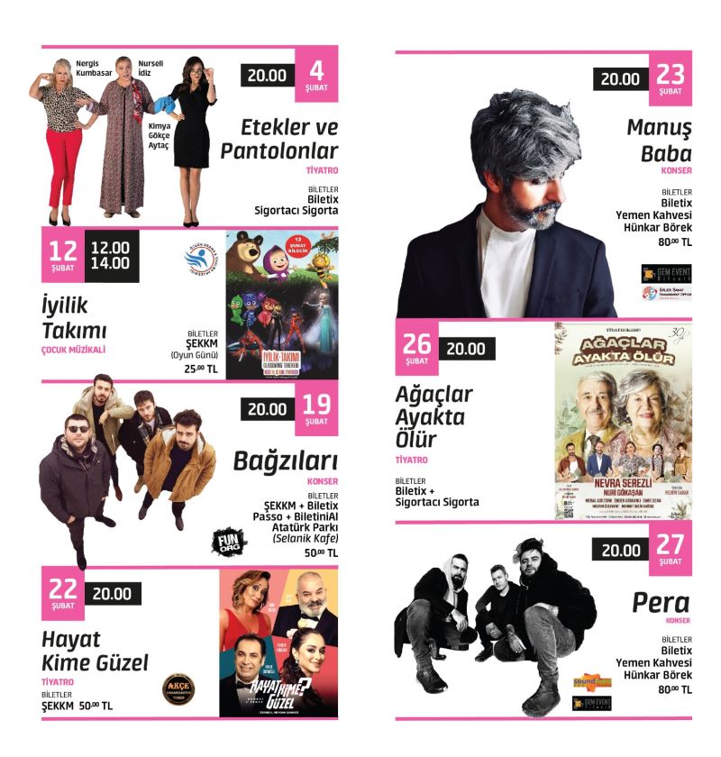 ŞEYH EDEBALİ KÜLTÜR VE KONGRE MERKEZİ’NDEN AŞK TEMALI DOPDOLU BİR ŞUBAT AYI!