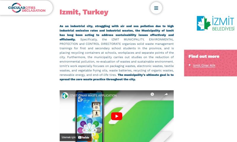 İZMİT DÖNGÜSEL ŞEHİRLER AĞININ NİSAN BÜLTENİNDE KAPAK ŞEHİR SEÇİLDİ