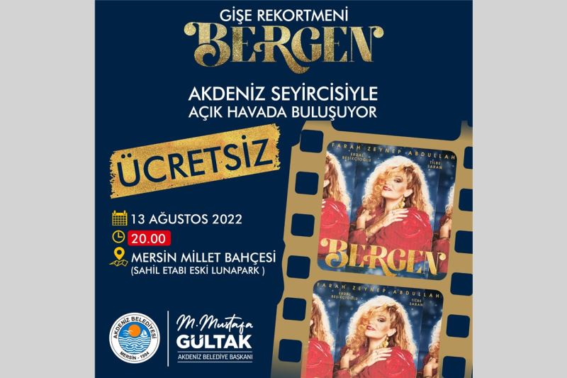 AKDENİZ’DE AÇIK HAVA SİNEMA GÖSTERİMLERİ ‘BERGEN’ FİLMİ İLE BAŞLIYOR