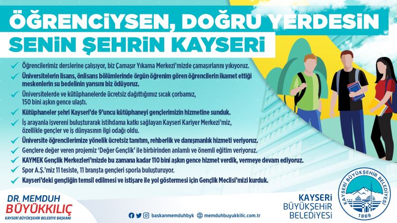 Büyükkılıç: “Öğrenciysen Doğru Yerdesin, Senin Şehrin Kayseri”