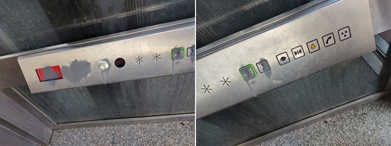 Asansörü boyayıp kapısını tekmeleyerek, zarar verdiler