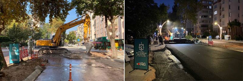 İzmit Atatürk Bulvarı’nda  asfalt serimine başlandı