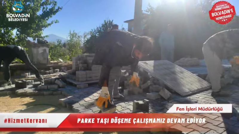 PARKE TAŞI DÖŞEME ÇALIŞMAMIZ DEVAM EDİYOR