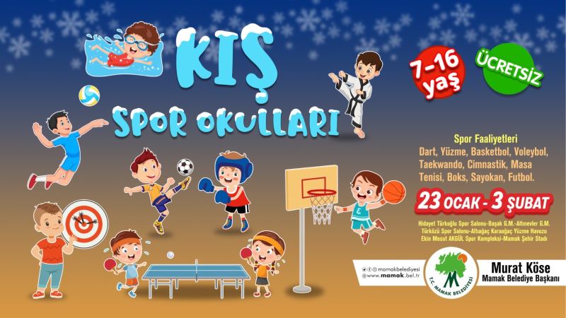 Kışın spor keyfi Mamak’ta yaşanıyor