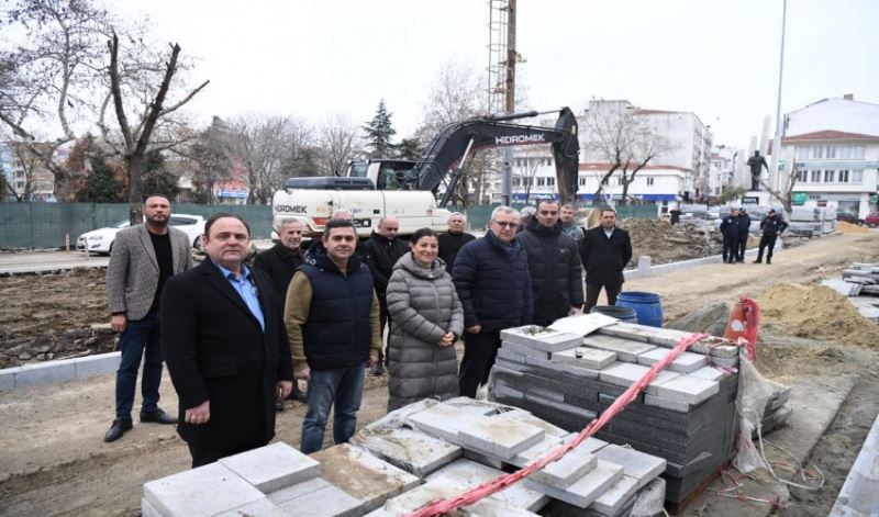 Keşan’ın çehresini değiştirecek Meydan Projesi’nde çalışmalar yaklaşık %40 oranından tamamlandı