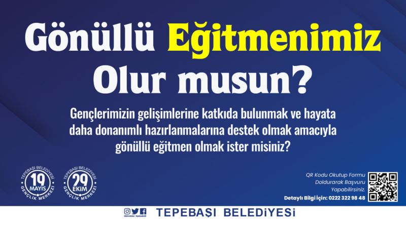 GENÇLİK MERKEZLERİ GÖNÜLLÜ EĞİTMENLERİNİ ARIYOR