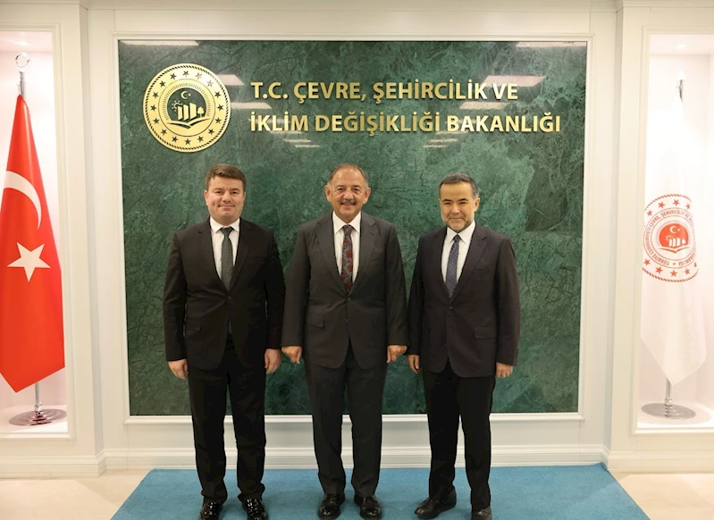 BAŞKAN DİNÇER MİLLETVEKİLİ AYDOĞDU İLE BİRLİKTE ÇEVRE ŞEHİRCİLİK VE İKLİM DEĞİŞİKLİĞİ BAKANI MEHMET ÖZHASEKİ’Yİ ZİYARET ETTİ.