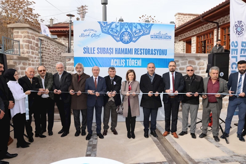 Selçuklu Belediyesi bir ilke daha imza attı. Subaşı Hamamı Türkiye’nin ilk Mimarlık Müzesi olacak RESTORASYONU TAMAMLANAN TARİHİ SİLLE SUBAŞI HAMAMI AÇILDI