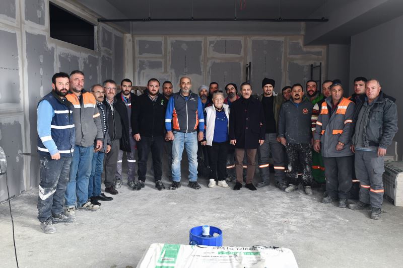 BAŞKAN ATAÇ YEŞİLTEPE BELDE EVİ İNŞAATINI İNCELEDİ