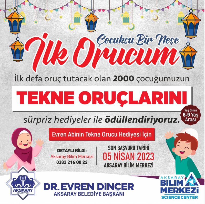 BAŞKAN DİNÇER’DEN TEKNE ORUCU TUTAN ÇOCUKLARA SÜRPRİZ HEDİYELER