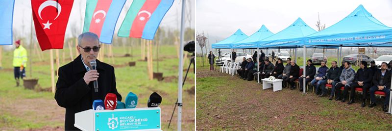 Azerbaycan ve Türkiye Kardeşliği Ormanına Haydar Aliyev’in anısına 100 fidan