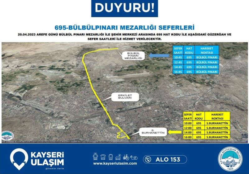 Büyükşehir’den Mezarlıklara “Ücretsiz Ulaşım”