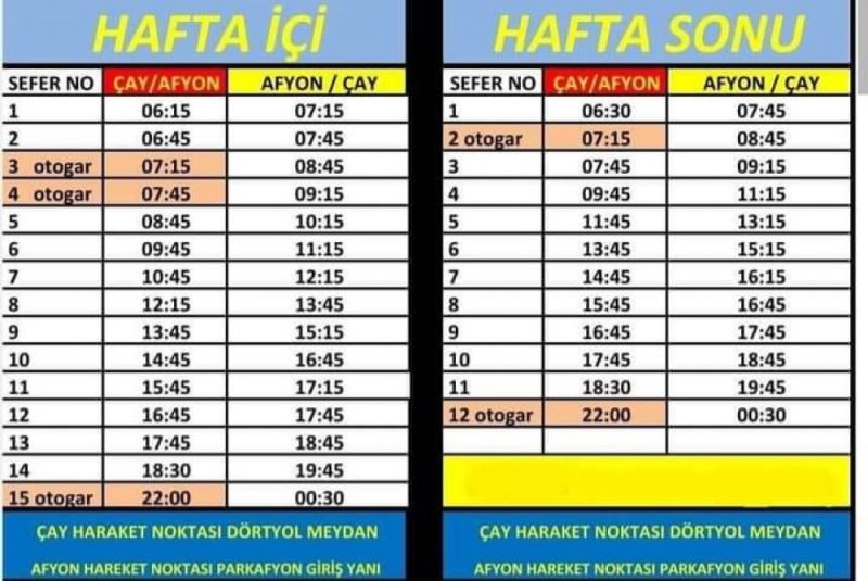 OTOBÜS SAATLERİMİZ NORMAL  SEFERLERİNE YARINDAN İTİBAREN DEVAM EDECEKTİR