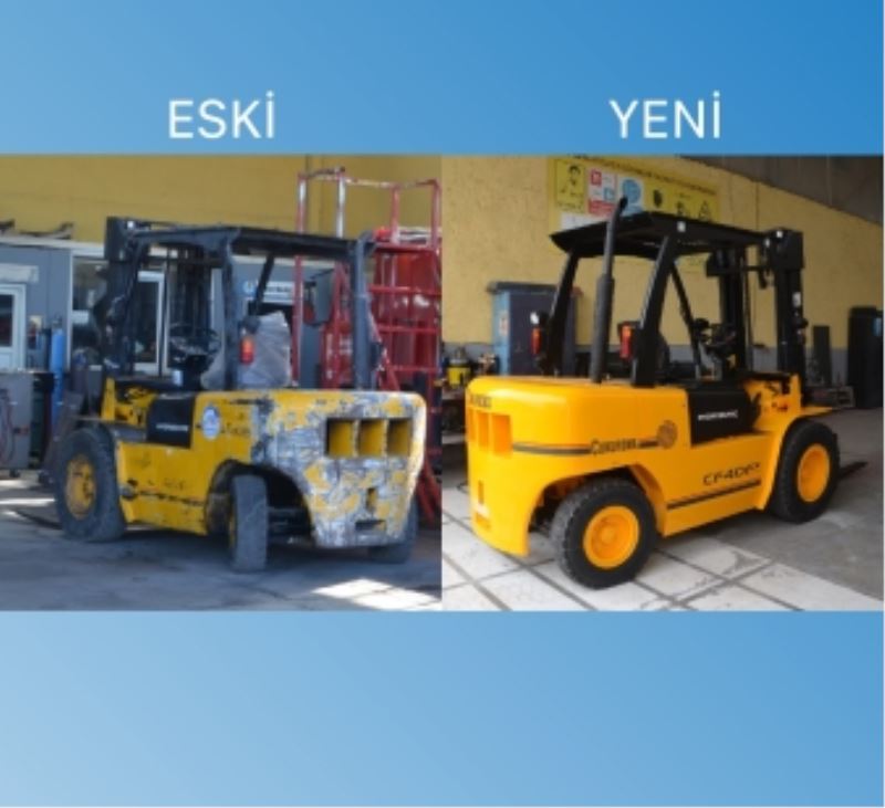 ATIL DURUMDAKİ FORKLIFT GENEL BAKIMDAN GEÇİRİLDİ