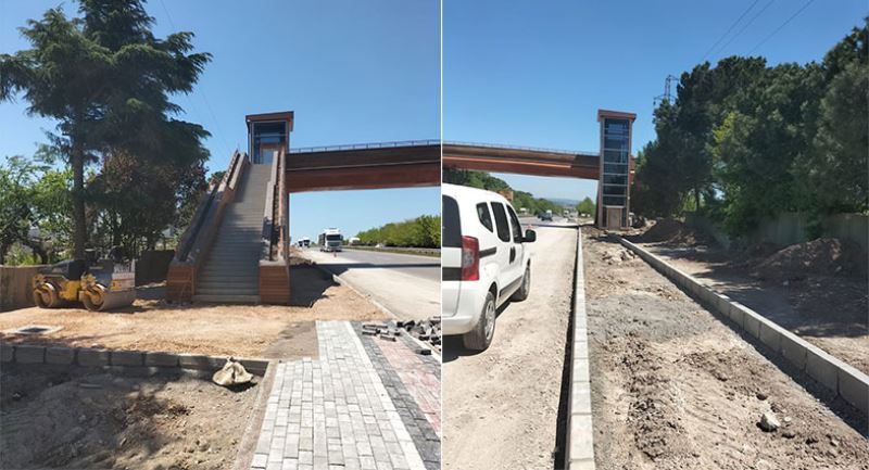 Ormanya üst geçide durak cebi yapılıyor