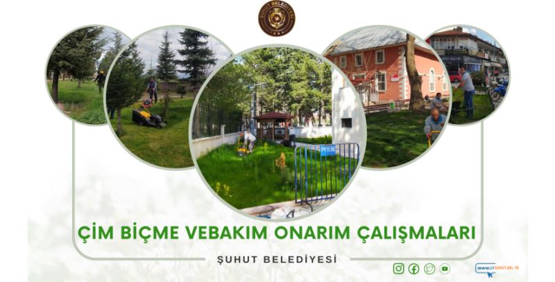 İlçemiz geneli çim biçme ve bakım onarım çalışmalarımız devam ediyor
