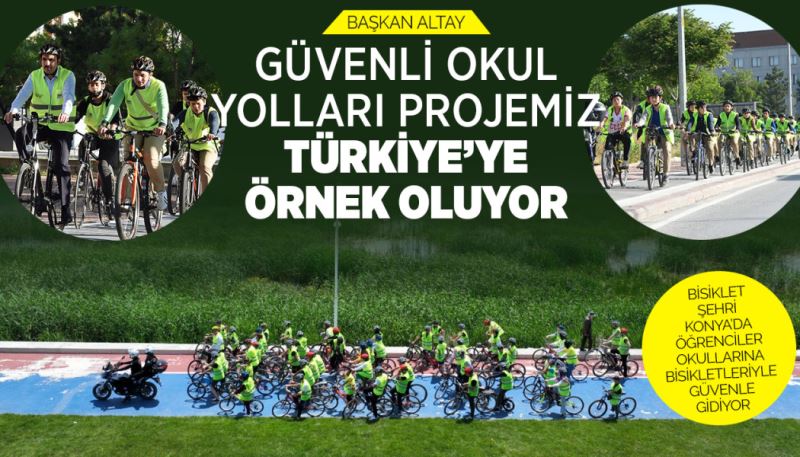 BİSİKLET ŞEHRİ KONYA’DA ÖĞRENCİLER OKULLARINA BİSİKLETLERİYLE GÜVENLE GİDİYOR