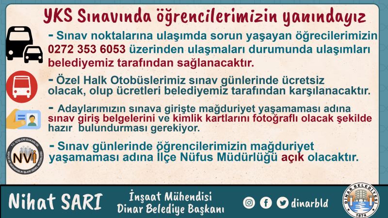 YKS Sınavında öğrencilerimizin yanındayız