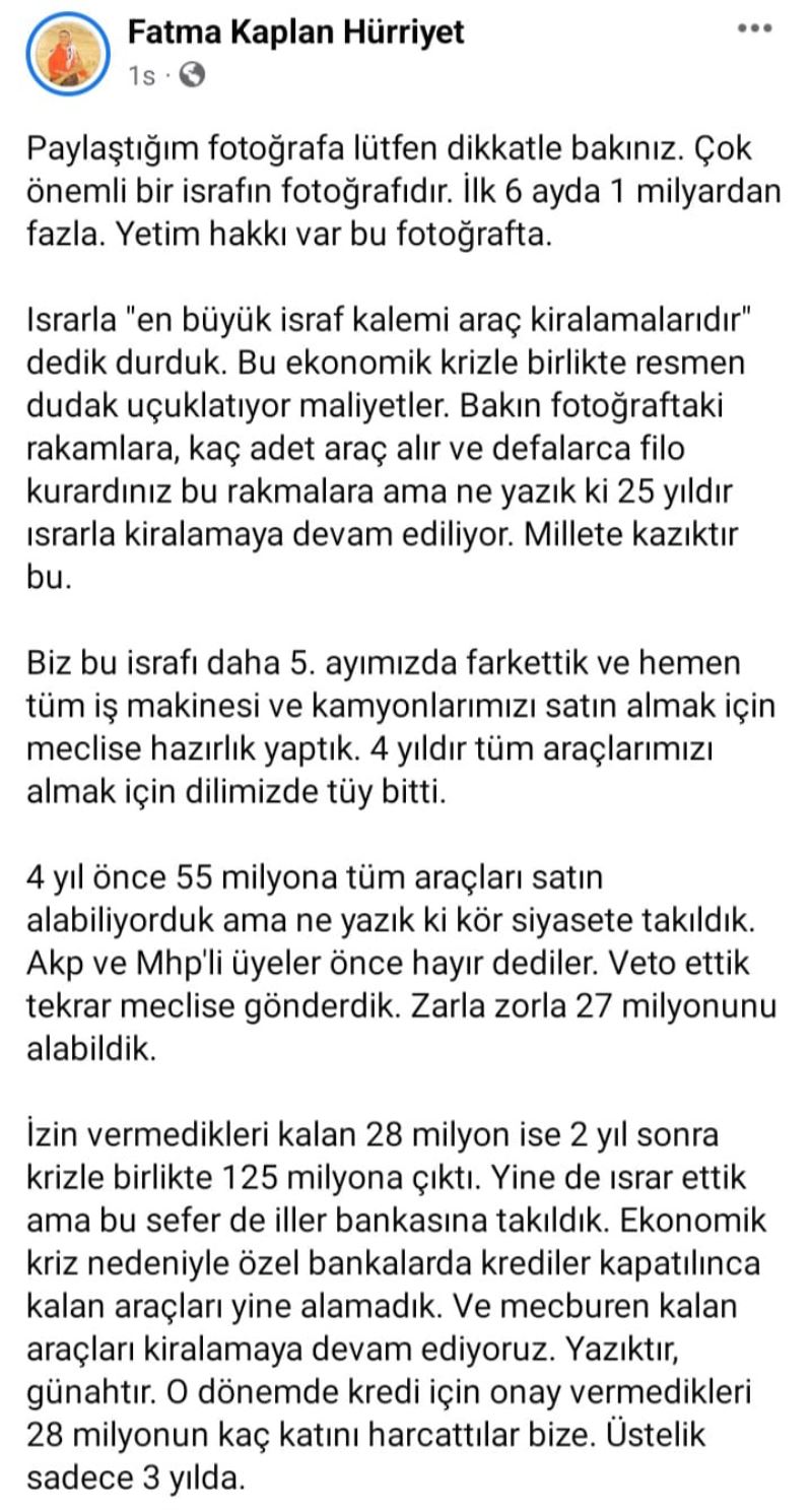 HÜRRİYET KAMUDAKİ EN BÜYÜK İSRAFIN ARAÇ KİRALAMA GİDERLERİ OLDUĞUNA DİKKAT ÇEKTİ