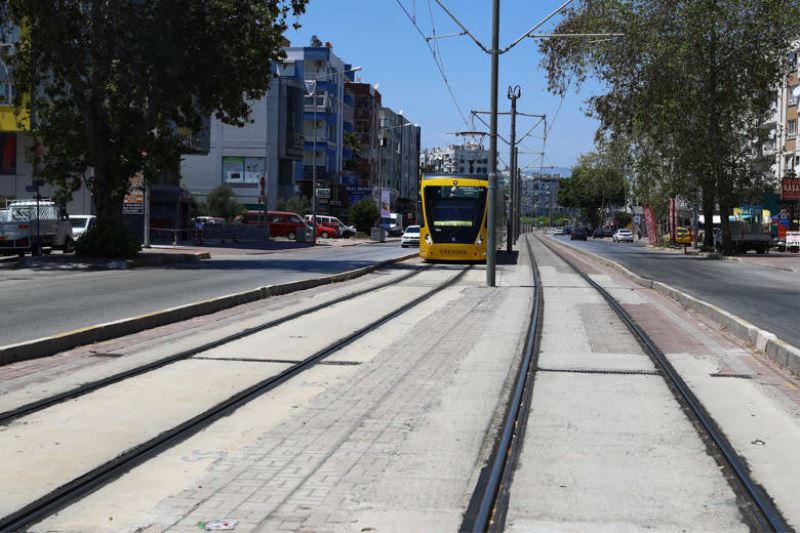 Doğu Garajı-Meydan arasındaki  tramvay hattında onarım çalışması