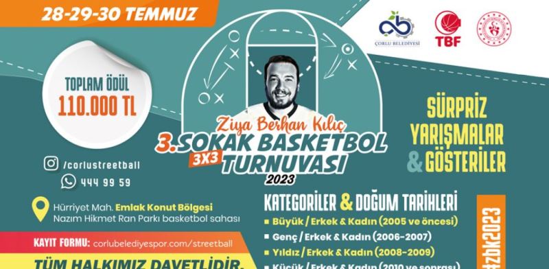 Ziya Berhan Kılıç Sokak Basketbol Turnuvası Kayıtları Başladı