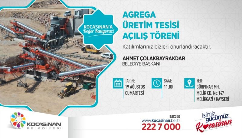 KAYSERİ’DE TEK, TÜRKİYE’DE SAYILI OLAN KONKASÖR TESİSİ AÇILIYOR