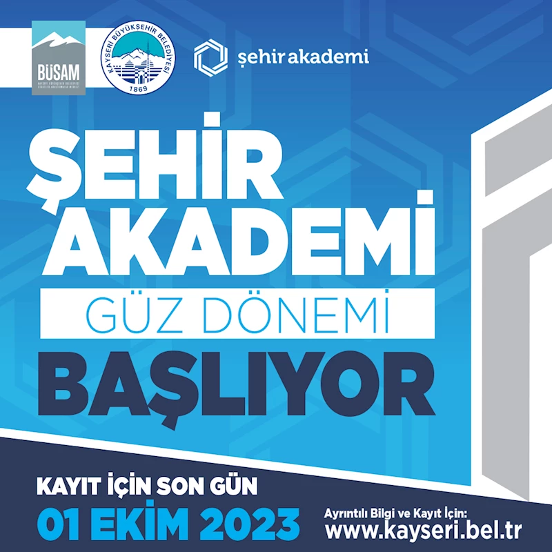 BÜSAM Şehir Akademi 2023 Güz Dönemi Kayıtları Başladı