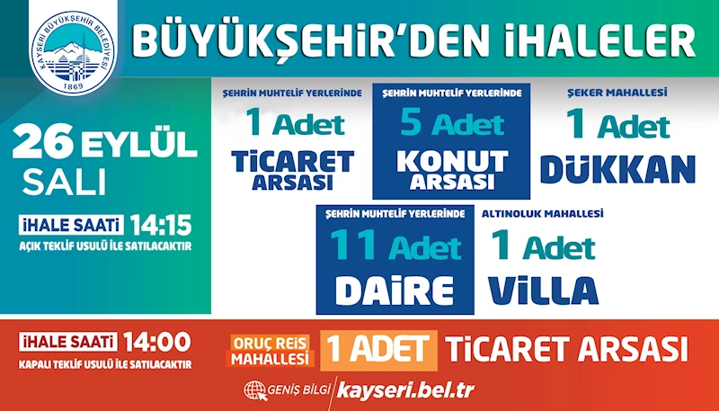 Büyükşehir’den İhaleler