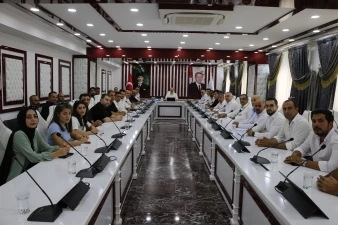 VALİ CANALP, İNŞAAT SEKTÖRÜNDE FAALİYET GÖSTEREN TEMSİLCİLERİ AĞIRLADI