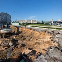 Göçen yolda çalışma başladı