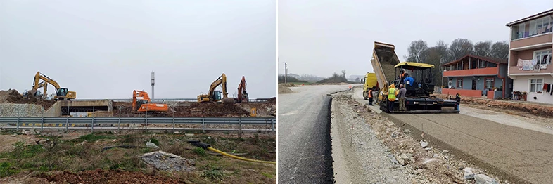 D-100 üzerindeki üstgeçitte imalatlar yapılıyor