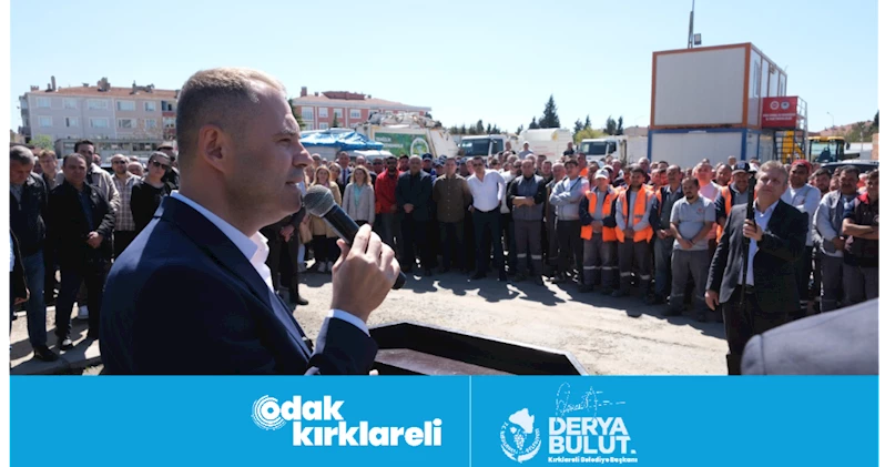 Belediye Başkanımız Derya Bulut Kırklareli Belediyesi şantiyesinde, Belediye Başkan Yardımcıları, birim müdürleri ve personel ile bayramlaştı