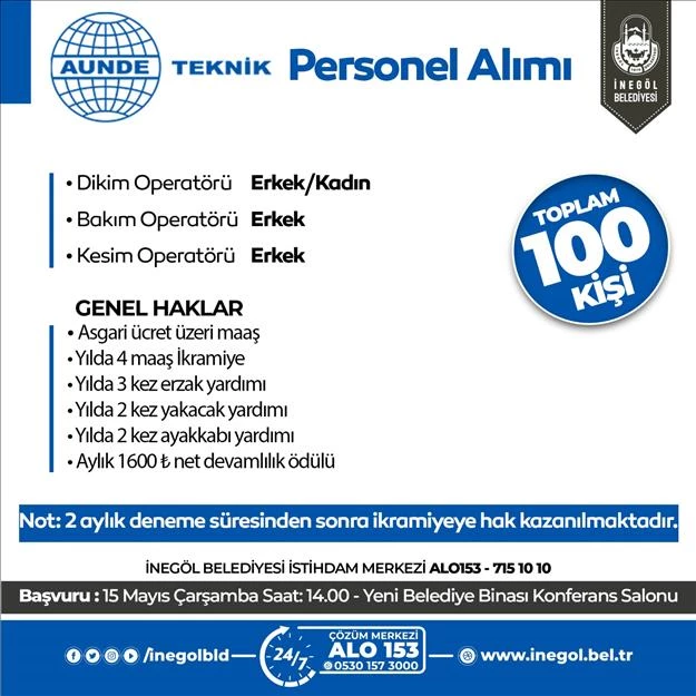 Kumaş Üretim Fabrikası 100 Personel Alacak