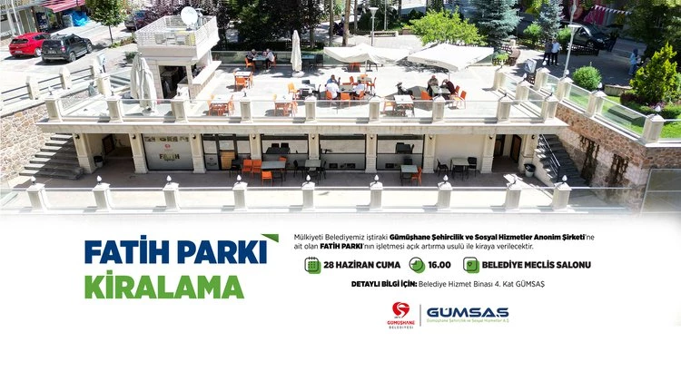BELEDİYEMİZ FATİH PARKI İŞLETMESİNİ AÇIK ARTIRMA USULÜ KİRAYA VERECEK
