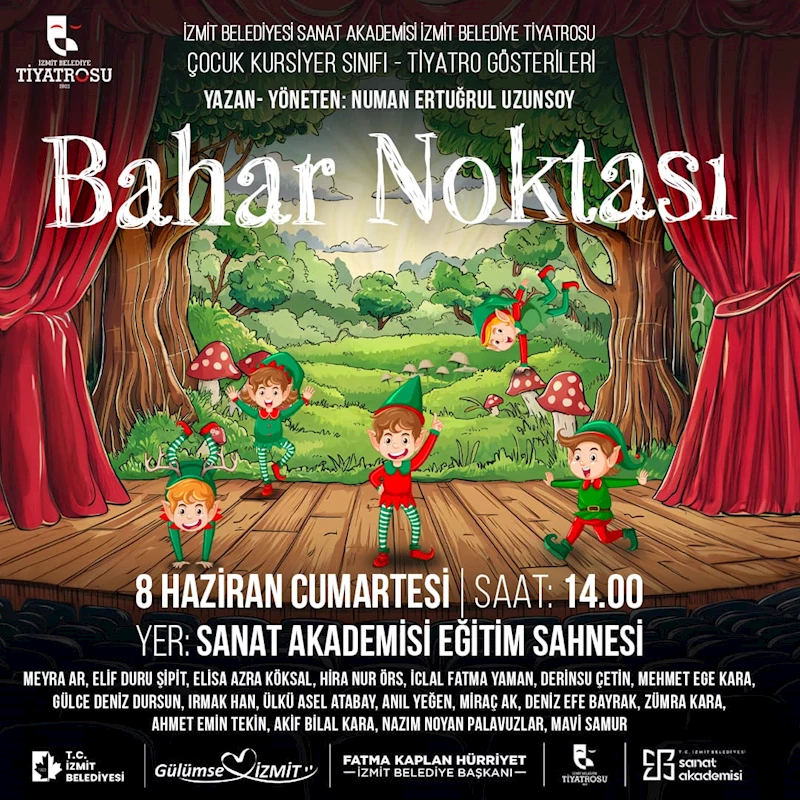 İZMİT SANAT AKADEMİSİ KURSİYERLERİ  TİYATRO FESTİVALİ İLE İZMİTLİLERLE BULUŞUYOR