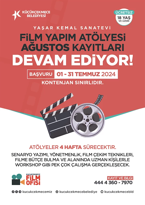 FİLM YAPIMI, KARİKATÜR VE REELS FİLMİNİ ÇEK ATÖLYELERİ İÇİN GERİ SAYIM BAŞLADI