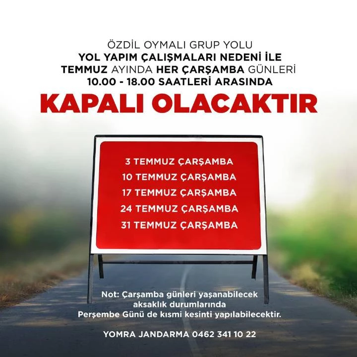 YOMRA KAYMAKAMLIĞINDAN DUYURU