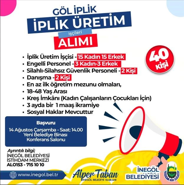 Göl İplik Fabrikası 40 Personel Alacak