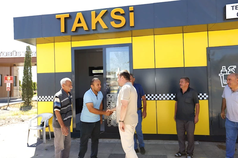 YENİLENEN TERMİNAL TAKSİ DURAĞINA BAŞKAN DİNÇER