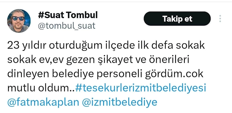 İZMİT’TE BELEDİYENİN VATANDAŞ ODAKLI ÇALIŞMALARI TAKDİR TOPLUYOR