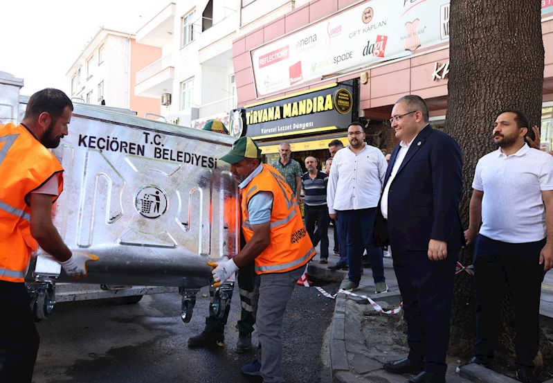 Özarslan sözünü tuttu, ilk konteynerler Giresun Caddesi’ne konuldu