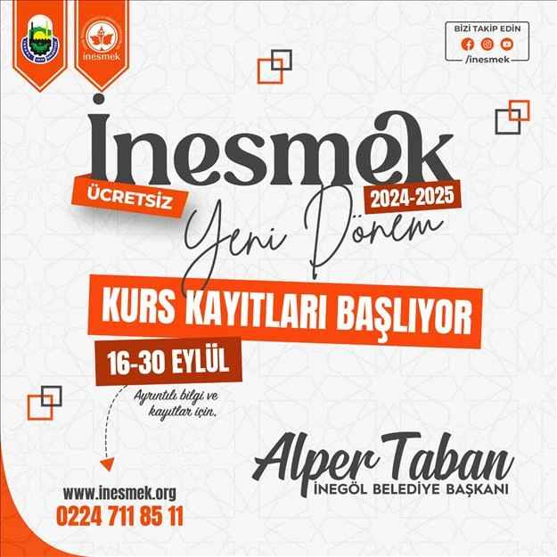 İnesmek Ve Enstrüman Kursu Kayıtları Başlıyor